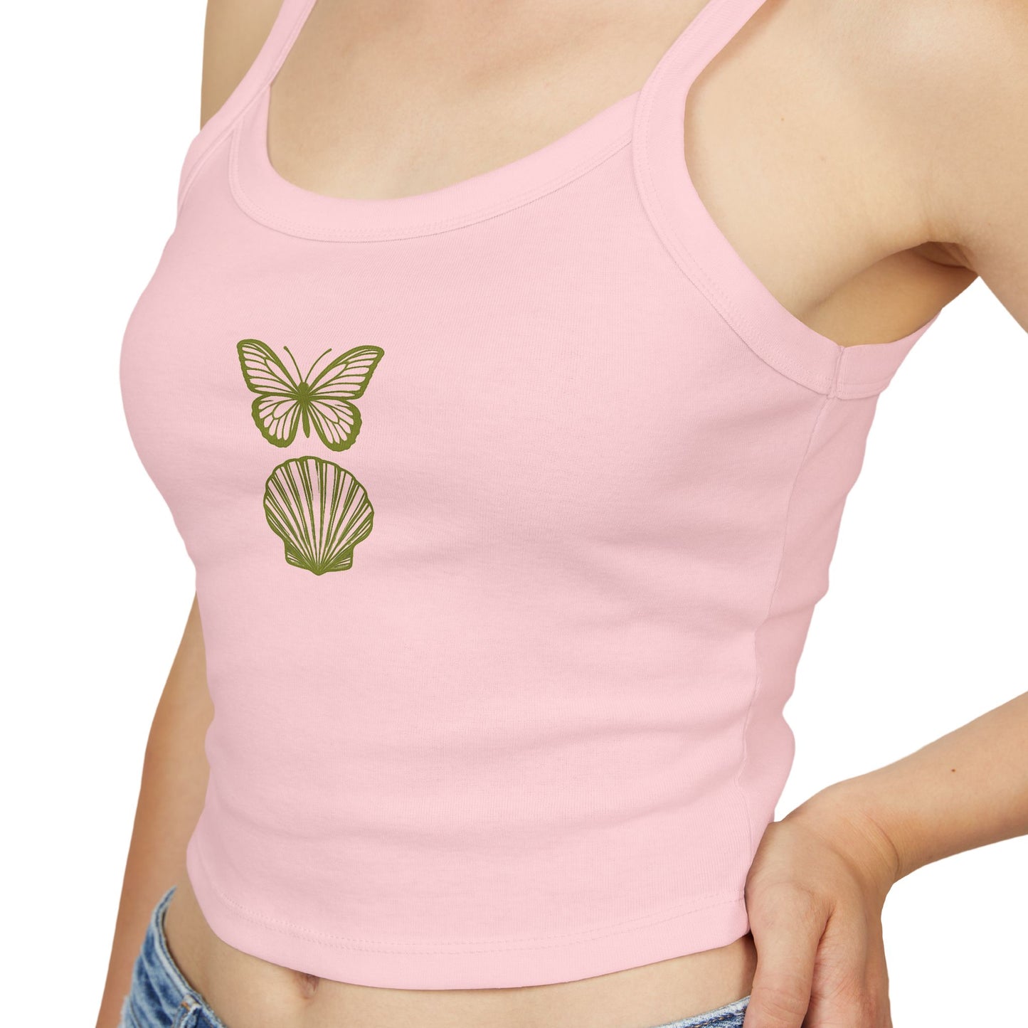 Butterflies & Seashells Women's Spaghetti Strap Tank Top