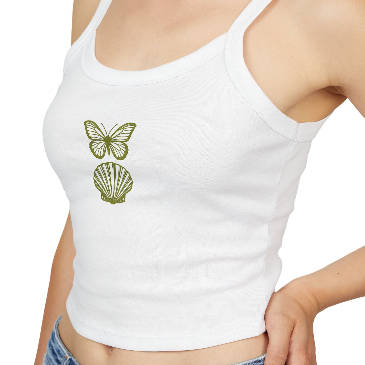 Butterflies & Seashells Women's Spaghetti Strap Tank Top