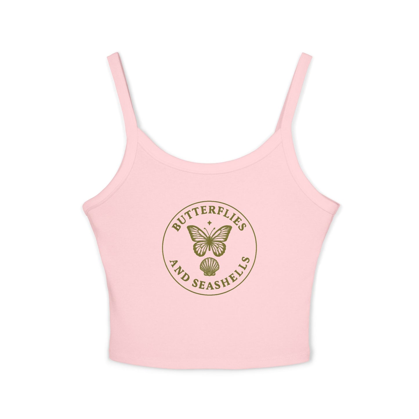 Butterflies and Seashells Women's Pink Tank Top