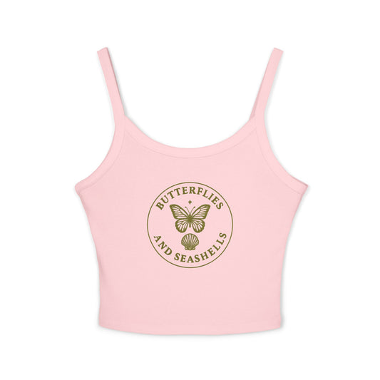 Butterflies and Seashells Women's Pink Tank Top